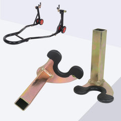 MOTO4U u-shape attachment with rubber protector protects swing arms during maintenance