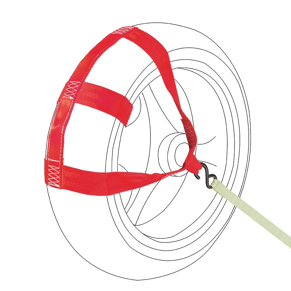 MOTO4U universal rear-wheel strap in red for secure motorcycle transport