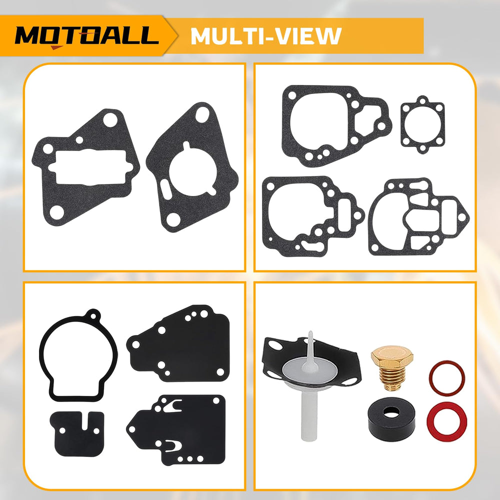 MOTOALL carburetor rebuild kit for Mercury 10hp aids reliable starts and crisp acceleration.