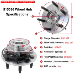 MotorbyMotor 515036 hub close-up highlighting the 6-lug design for heavy vehicles
