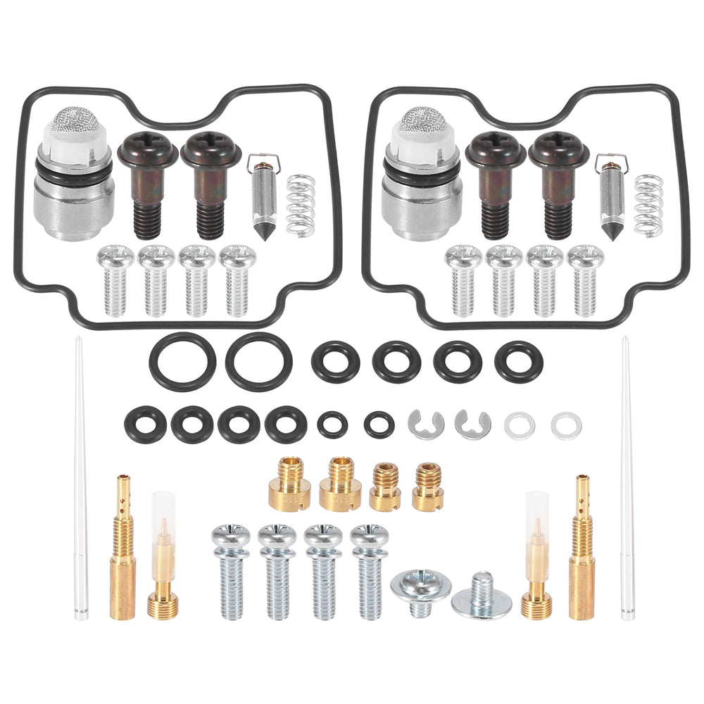 Motoforti Yamaha V Star 1100 main jets and needles arranged for inspection and tuning