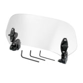Motoforti windshield front view shows clear protection for riders
