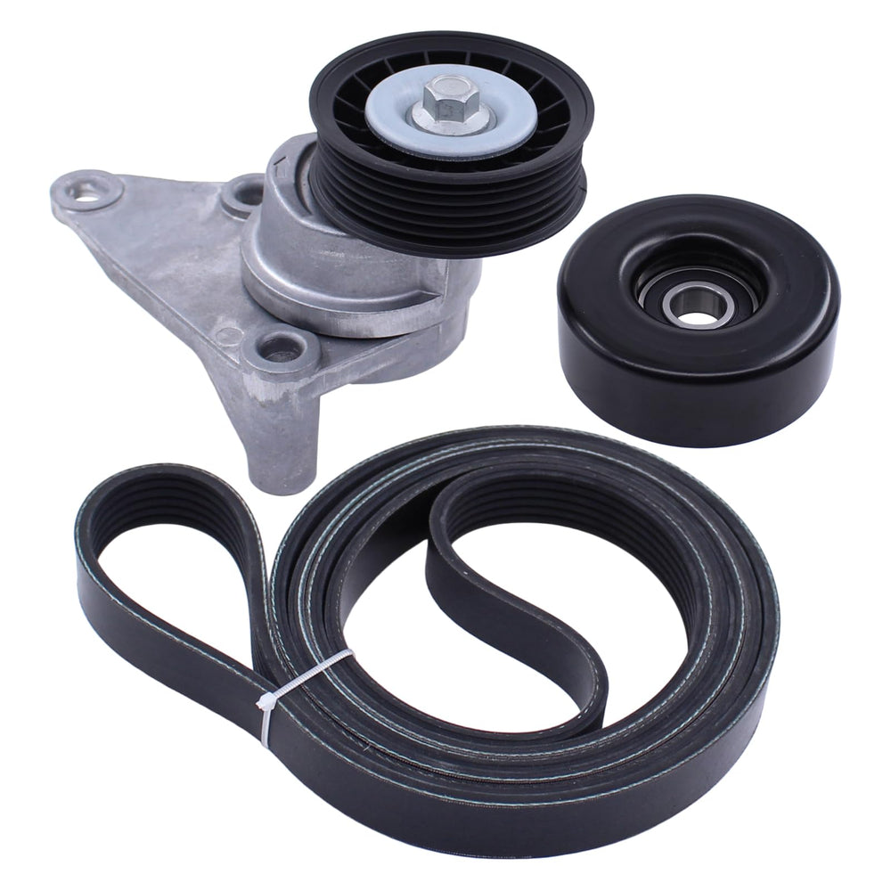 Motoku drive belt tensioner kit with serpentine pulley for GM engines improves belt tracking