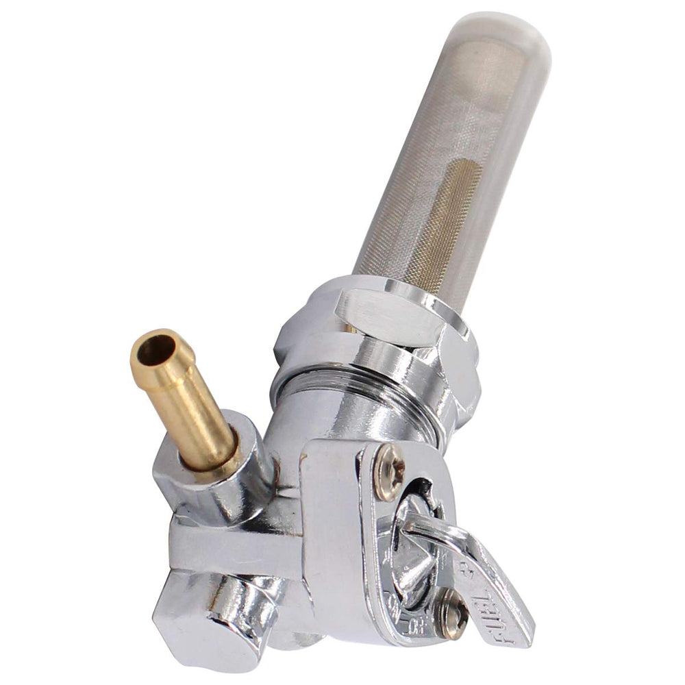 Chrome-plated MOTOKU gas tank petcock adds durable, polished look