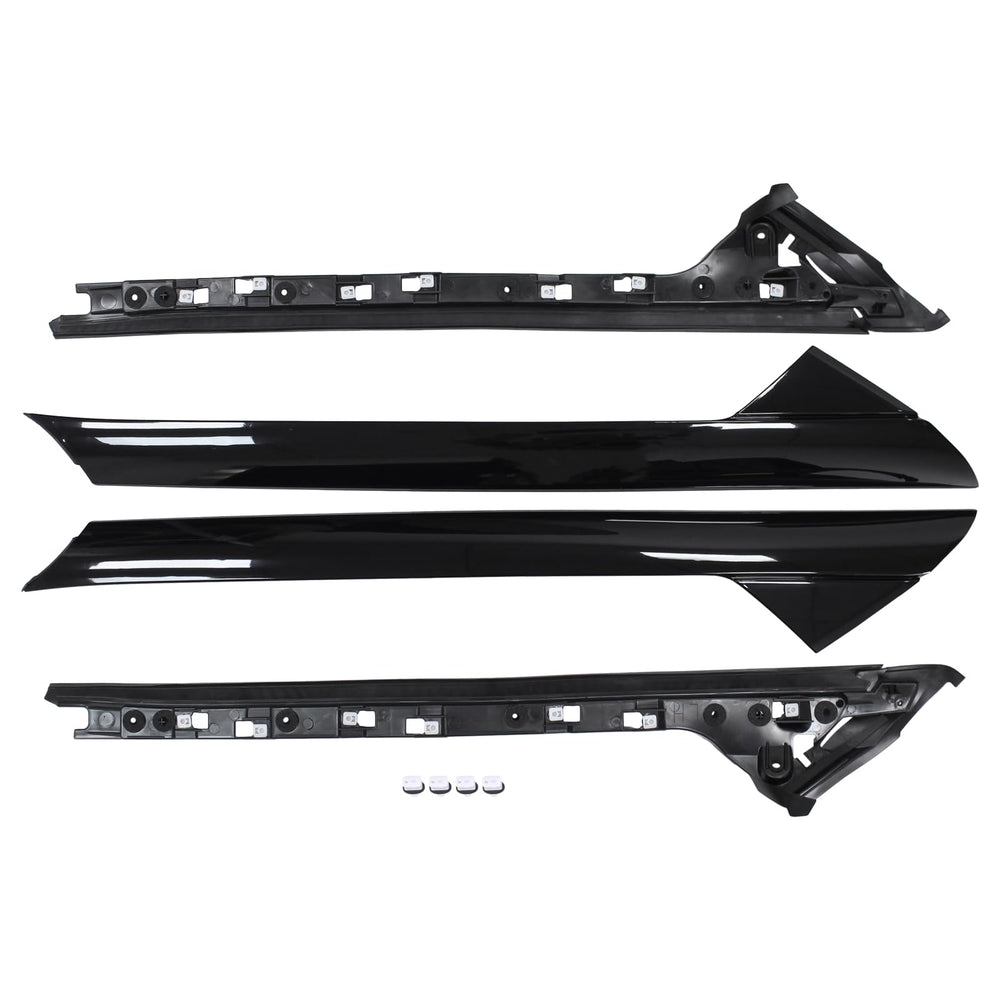 MOTOKU gloss black A-pillar molding outer left driver creates seamless trim.