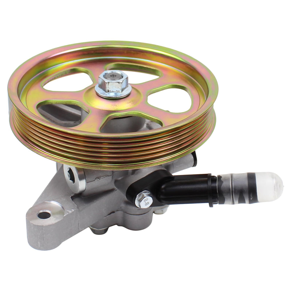 MOTOKU power steering pump with pulley assembly for Honda Pilot showing installation ready design
