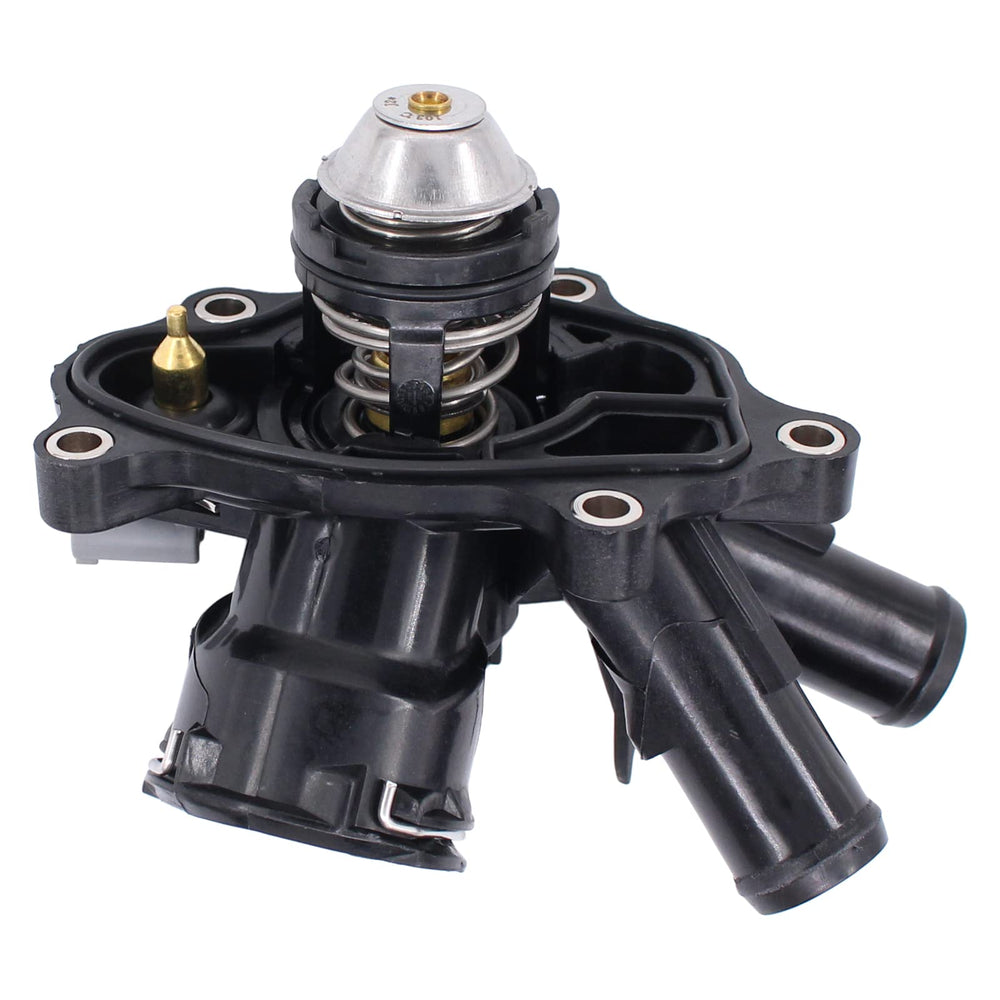 Closeup of MOTOKU thermostat housing and gasket for reliable seal