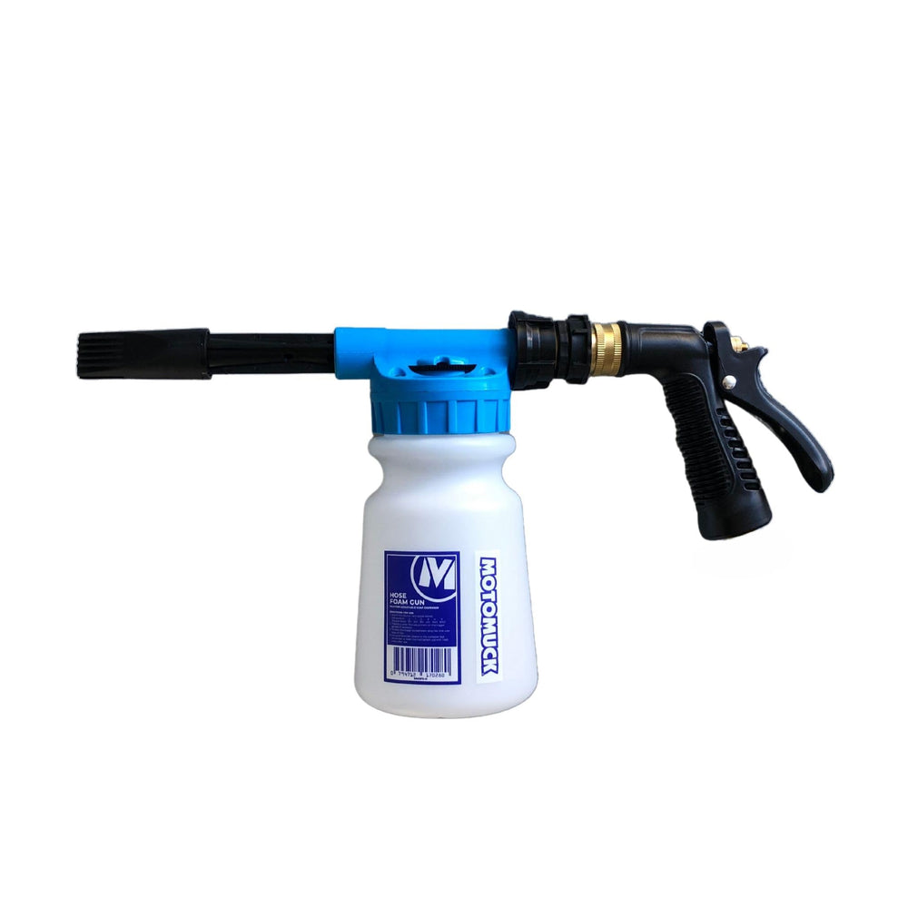 Motomuck Hose Foam Gun setup shows easy home car washing and foam control