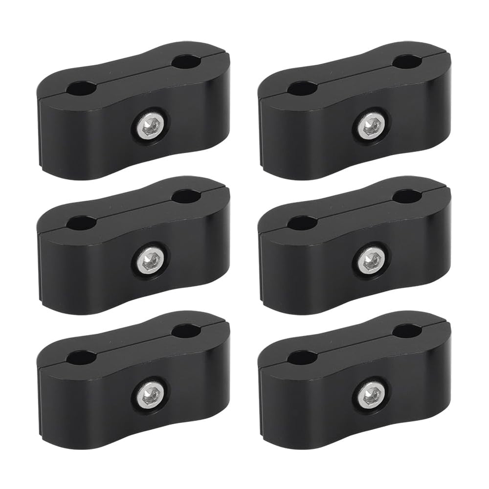 Motoparty 3/16 brake tubing separator clamp close-up shows durable aluminum for stable line fit.