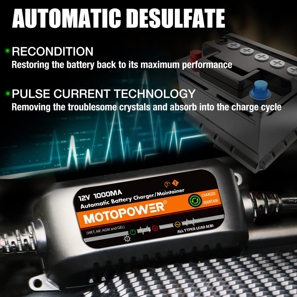 MOTOPOWER MP00205B spark-free safety protections for worry-free charging.