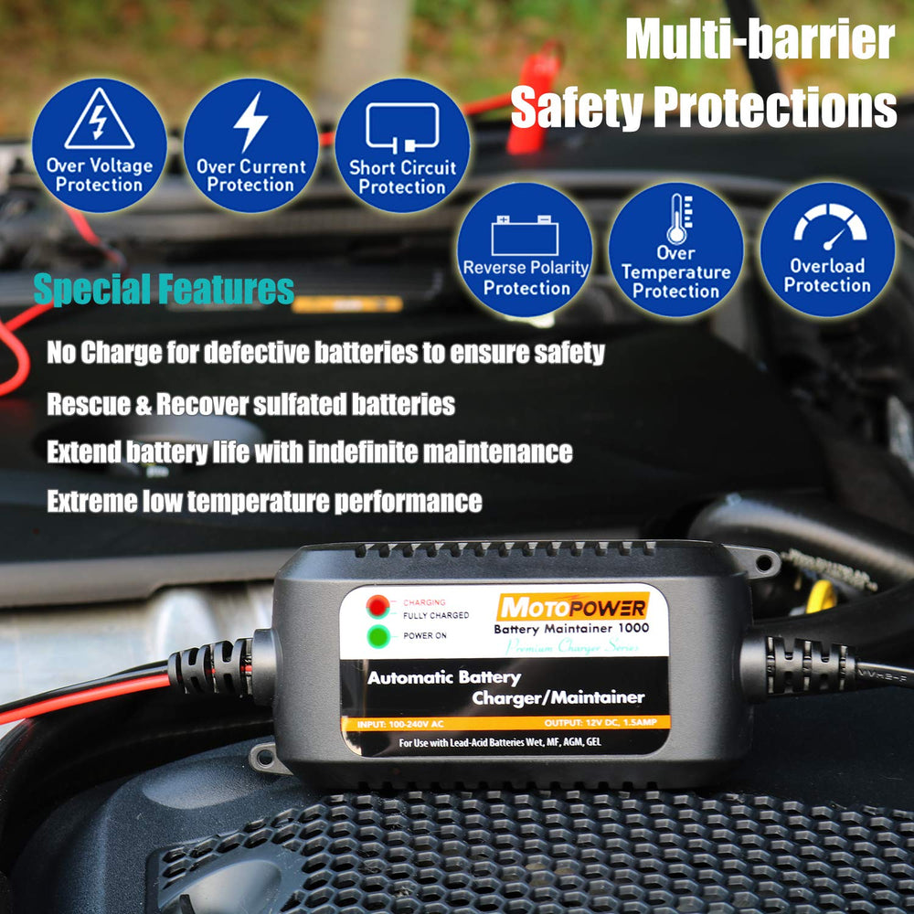MOTOPOWER MP00206A ring-terminal harness provides secure, permanent battery connection.