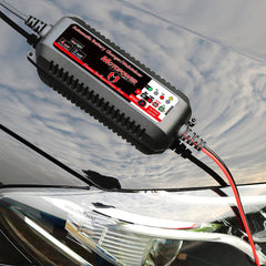 MOTOPOWER MP00207 safety features protect against overcharge and reverse polarity.