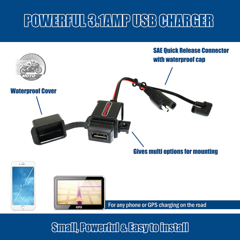 MOTOPOWER MP0609AA SAE quick-release connector for easy integration with bike pigtails.