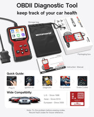 MOTOPOWER MP69033 diagnostic results on screen with real time data