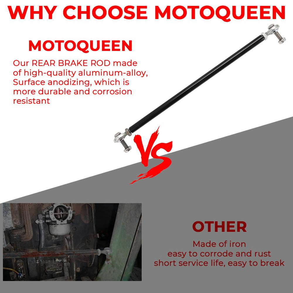 MotoQueen throttle linkage adjustable rod end threading enables secure, customizable connections.