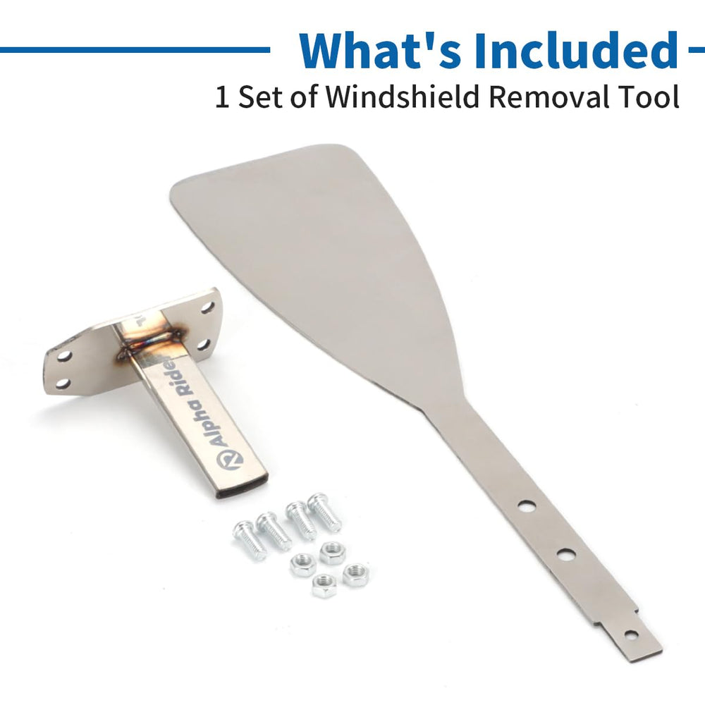 MotoQueen windshield removal tool in use demonstrates efficient windshield removal process