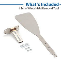 MotoQueen windshield removal tool in use demonstrates efficient windshield removal process