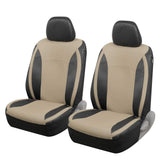 Motor Trend beige faux leather front seat cover enhances protection and style.
