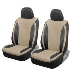 Motor Trend beige faux leather front seat cover enhances protection and style.
