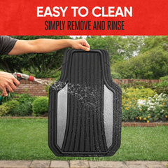 All-weather protection shields floors from snow and dirt.