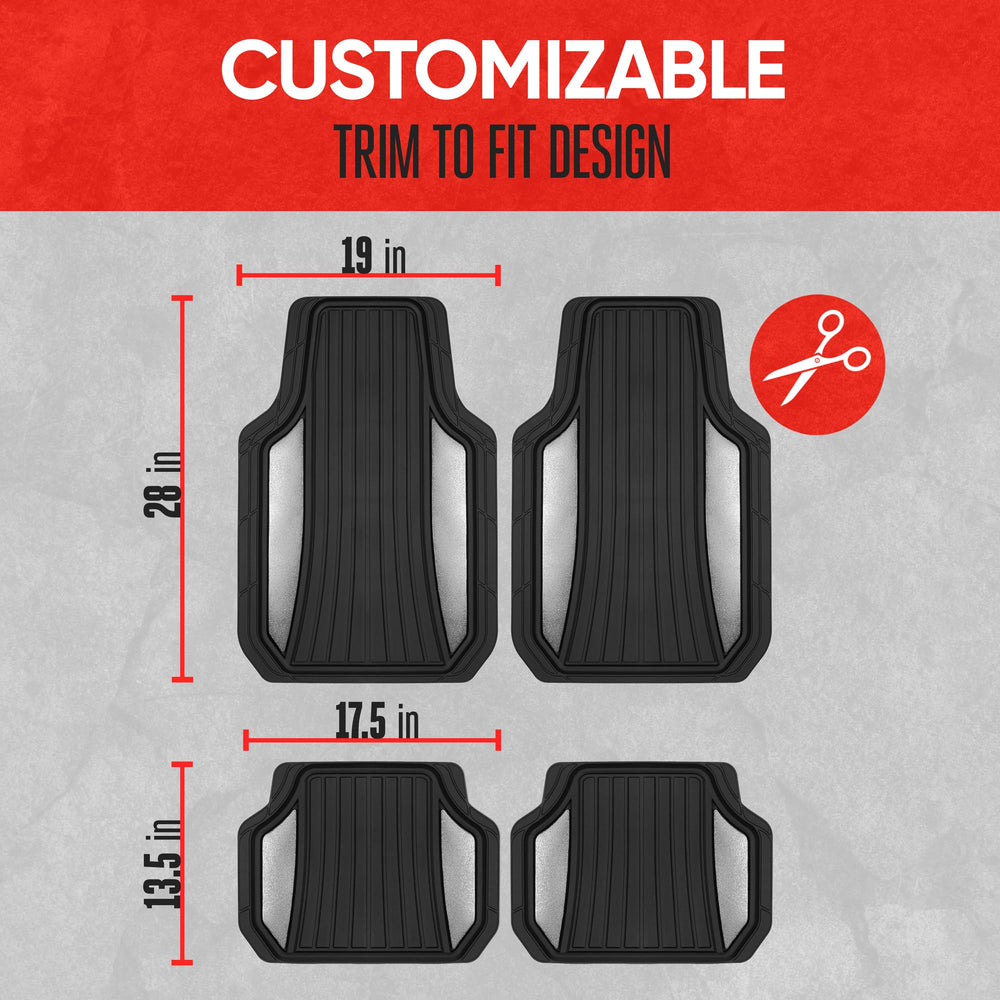 Non-slip backing keeps mats securely in place while driving.