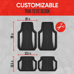 Non-slip backing keeps mats securely in place while driving.