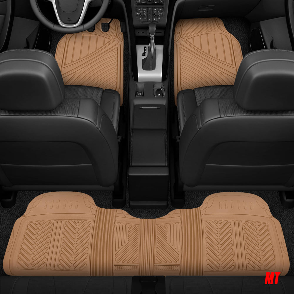 Motor Trend beige mats are easy to clean and maintain.