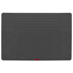 Motor Trend FlexTough black SUV cargo liner protects trunk from dirt and spills.
