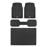 Motor Trend FlexTough Defender front mats show rugged rubber texture for all-weather protection.