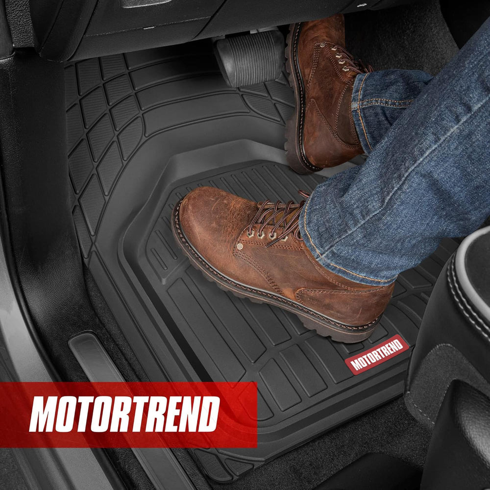 Motor Trend FlexTough Defender rear mats trap dirt and moisture to keep floors clean.