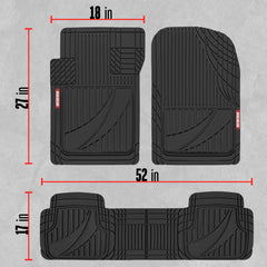 Motor Trend FlexTough trim-to-fit mats with marked lines simplify customization.