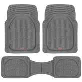 Motor Trend FlexTough front floor mats gray protect against mud and wet messes.