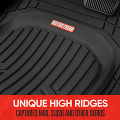Motor Trend FlexTough Plus all-weather protection for rain, mud, and snow.