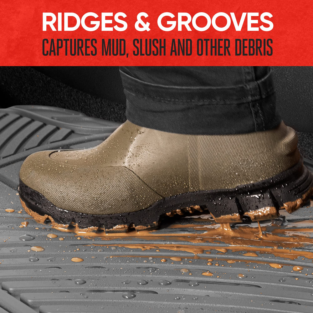 Motor Trend FlexTough edge trim detail emphasizes edge-to-edge protection.