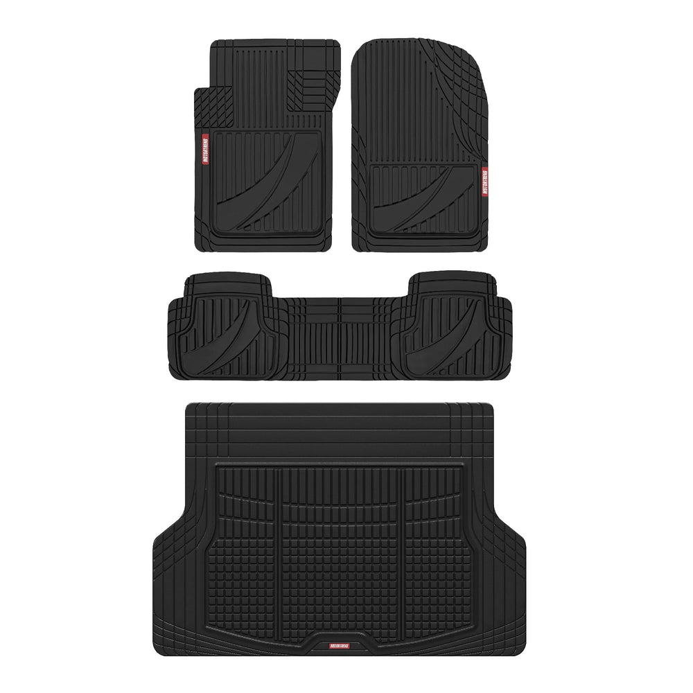 Motor Trend FlexTough front floor mat traps dirt and water for clean interiors.