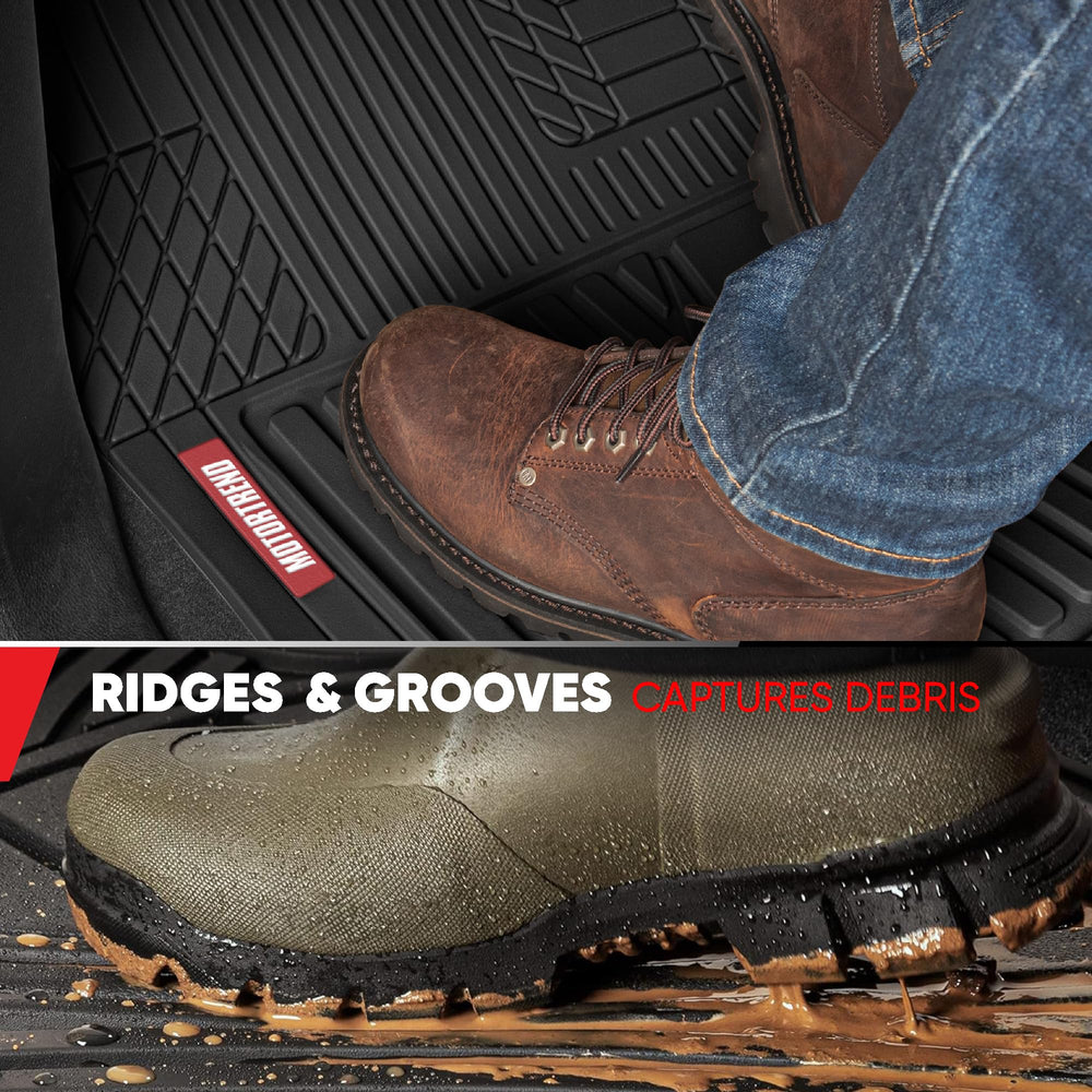 Motor Trend FlexTough non-slip bottom holds mats firmly in place on the floor.