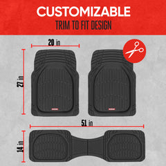 Motor Trend FlexTough trim-to-fit design adapts to most vehicles.