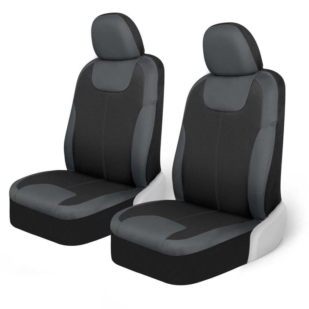 Motor Trend front seat cover in waterproof neoprene protects against spills during daily drives.