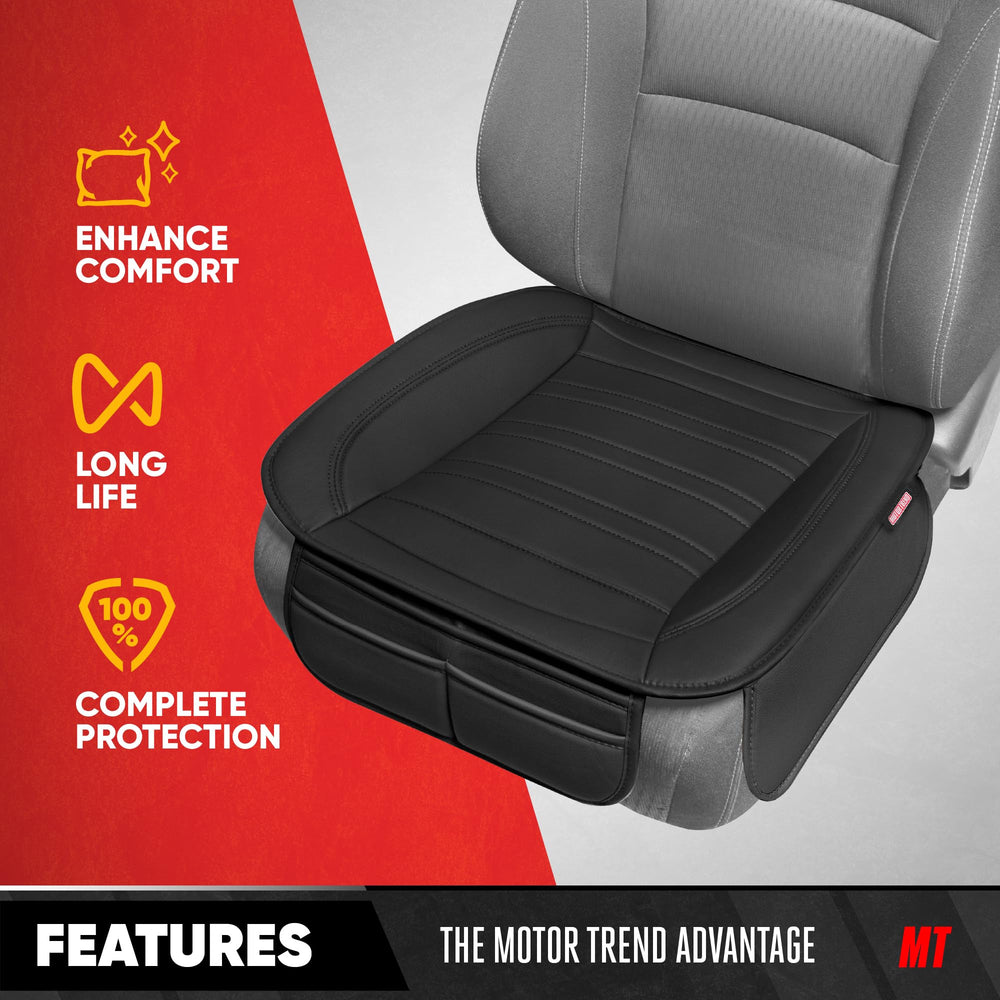 Motor Trend padded comfort cover adds cushioned support for daily seating