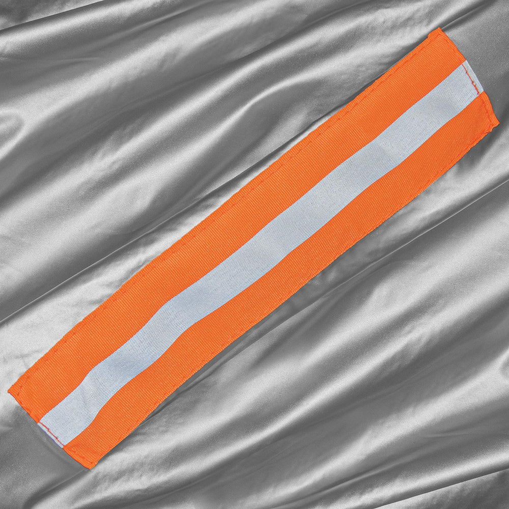 Motor Trend SafeKeeper reflective strips improve visibility in low light.