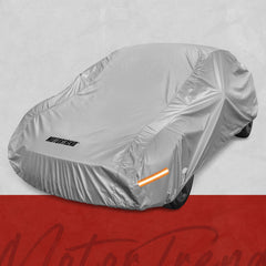 Motor Trend SafeKeeper fabric close-up shows breathable, waterproof layers.