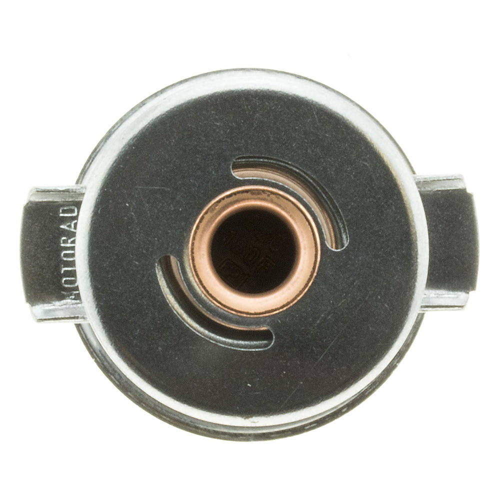 MotoRadi 719-180 thermostat under-hood view shows space-efficient design for tight engine bays.