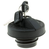 MotoRad locking fuel cap mounted on vehicle showing secure fuel access.