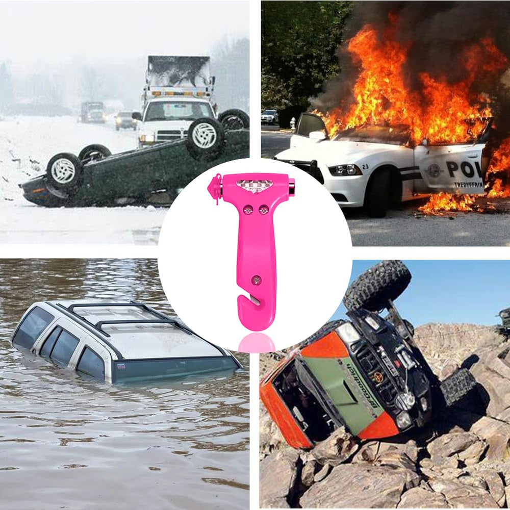 MOTORBUDDY pink handle provides high visibility in car emergencies