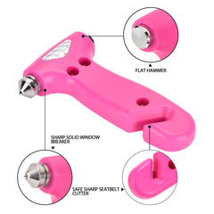MOTORBUDDY pink seatbelt cutter detail for fast release
