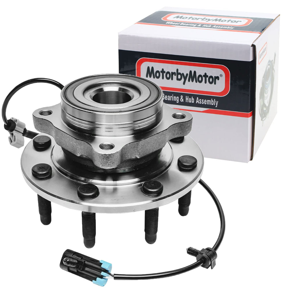 MotorbyMotor front wheel bearing hub with 8 lugs and ABS for Chevy and GMC trucks enhances braking reliability.
