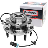 MotorbyMotor front wheel bearing hub with 8 lugs and ABS for Chevy and GMC trucks enhances braking reliability.