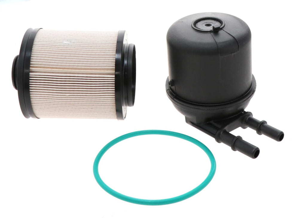 Motorcraft FD4615 fuel filter in engine bay, promoting clean fuel flow and reliable operation.