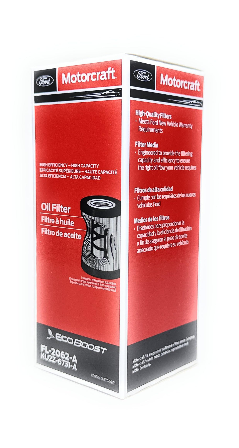 Motorcraft FL2062A filtration media close-up, shows debris removal capability.