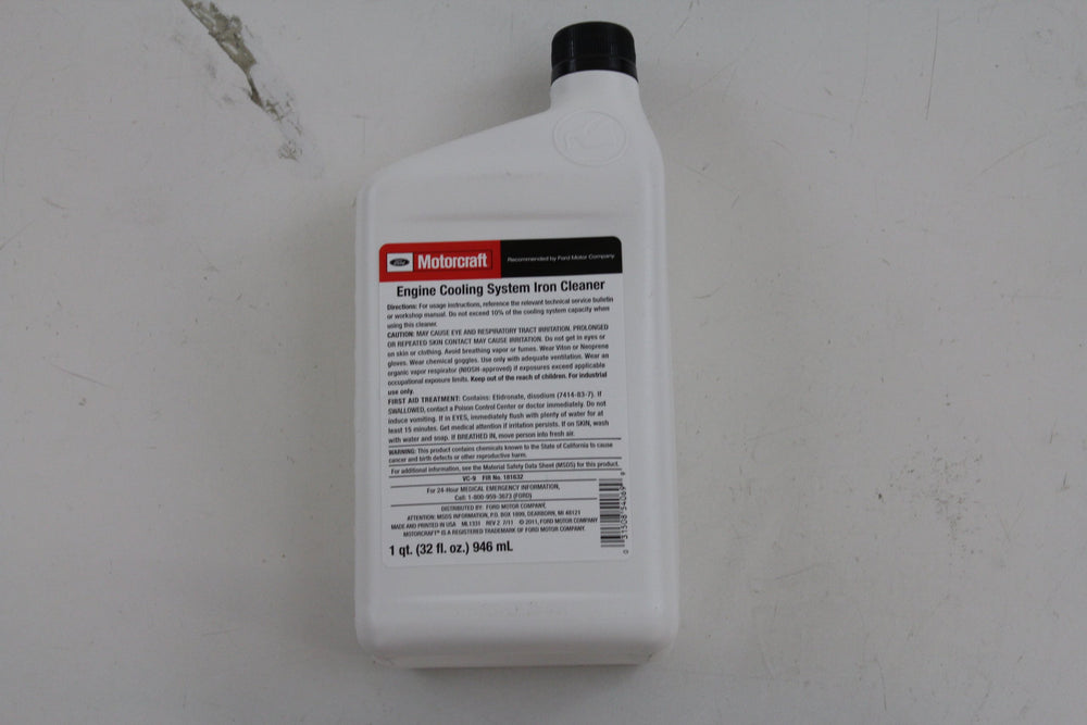 Motorcraft VC-9 packaging shows OEM-safe cleaner for ferrous and non-ferrous metals.